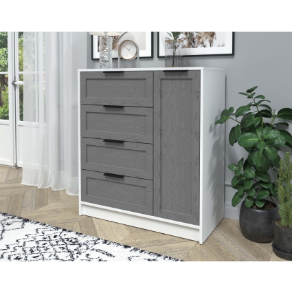 Тумба Тренд КТ-Т90 (Белый платинум ЛДСП/ Дуб серый ЛМДФ) Ш900 В1020 Г451 Тумба Тренд КТ-Т90 (Белый платинум ЛДСП/ Дуб серый ЛМДФ) Ш900 В1020 Г451